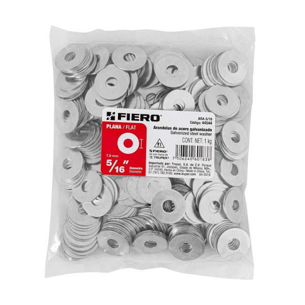 ARANDELA PLANA ACERO 5/16  FIERO CAJA-2.2LBS  44544