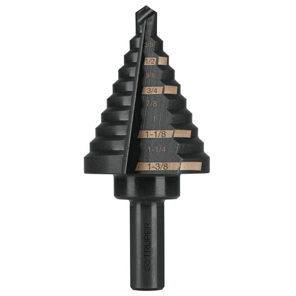 BROCA ESCALONADA P/HIERRO-PVC 1/4 - 1-3/8 TRUPER  12126