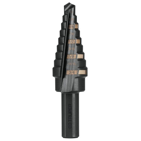 BROCA ESCALONADA P/HIERRO-PVC 1/4 - 3/4 TRUPER  12123