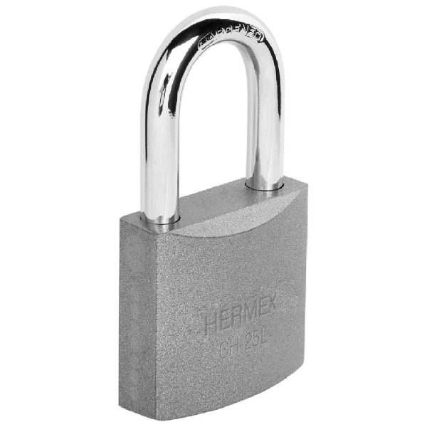 CANDADO HIERRO HERMEX 25MM  CH-25L GANCHO LARGO   43797