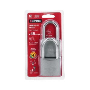 CANDADO HIERRO HERMEX CH-45LX2 T/GEMELOS GANCHO LARGO   43330