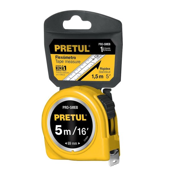 CINTA METRICA PRETUL 5MTS AMARILLO  21606