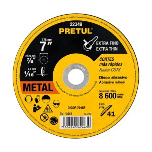 DISCO P/METAL  7X1/16X7/8 1.5MM T1 USO GRAL PRETUL  22349
