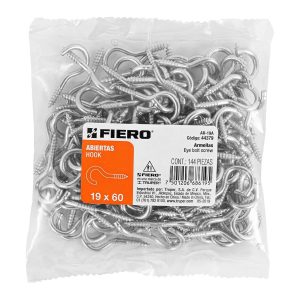 GANCHO ABIERTO 1 CROMADO 19X60  AR-19A 144-PCS FIERO   44379