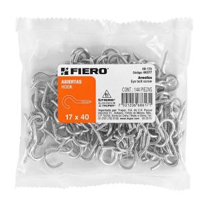 GANCHO ABIERTO 1/2 CROMADO 17X40 AR-17A 144- PCS FIERO   44377
