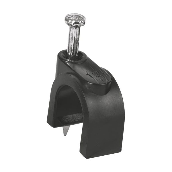 GRAPA AISLANTE P/CABLE COAXIAL 12MM NEGRA 20PCS VOLTECK  48283