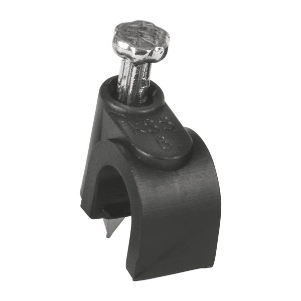 GRAPA AISLANTE P/CABLE COAXIAL 6MM NEGRA 20PCS VOLTECH  48270