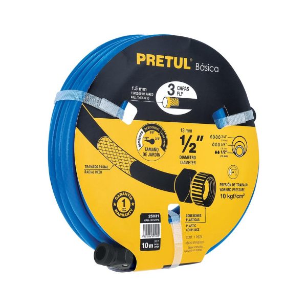MANGUERA JARDIN 1/2  10-MTS AZUL MAN-10X1/2PA PRETUL   25031