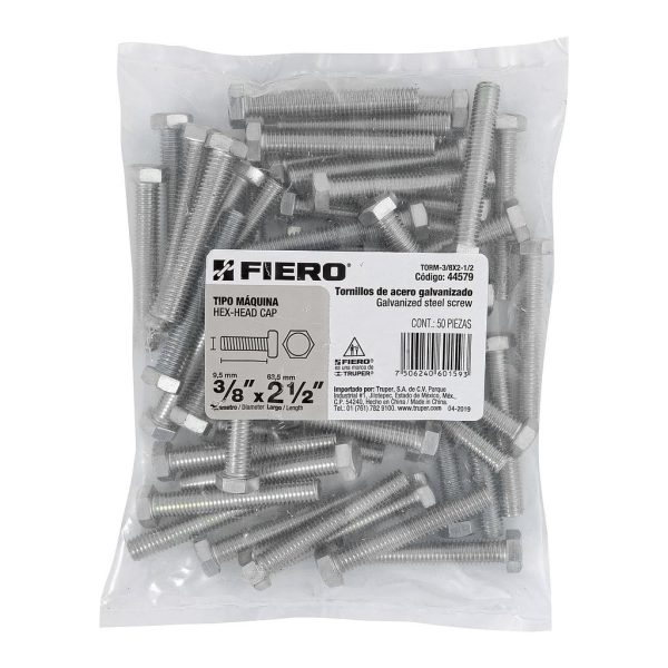 PERNO CABEZA HEXAG 3/8X2-1/2 FIERO 50-PCS  44579