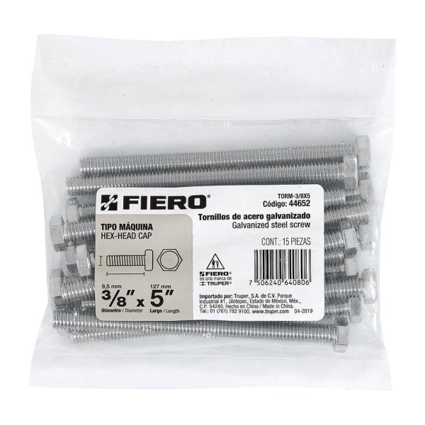 PERNO CABEZA HEXAG 3/8X5 FIERO 15-PCS 44652