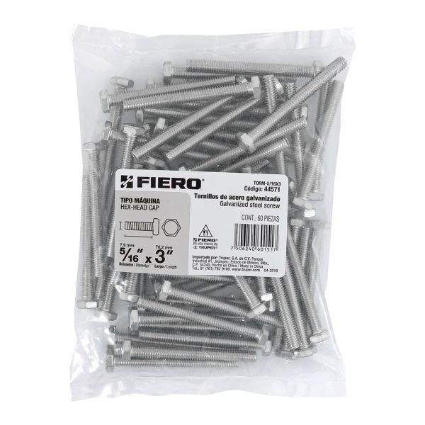 PERNO CABEZA HEXAG 5/16X3 FIERO 60-PCS  44571