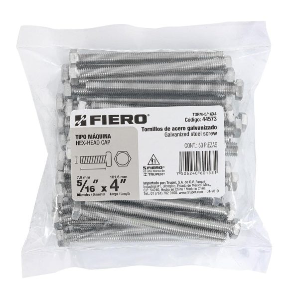 PERNO CABEZA HEXAG 5/16X4 FIERO 50-PCS  44573