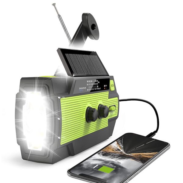 RADIO/LINTERNA DE EMERGENCIA CARGA USB/SOLAR