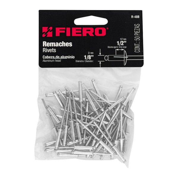 REMACHE D/ALUM 1/8X 1/2 FIERO BOLSA 50PCS  44523