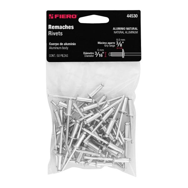 REMACHE D/ALUM  3/16X3/8 FIERO BOLSA 50PCS  44530