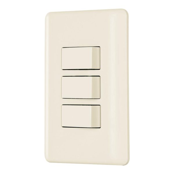 SWITCH TRIPLE VOLTECK BASIC C/PLACA MARFIL PA-APTR-BI 26638