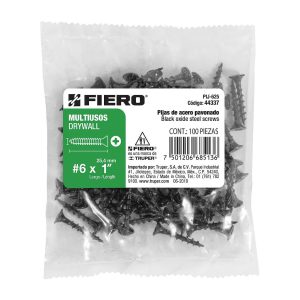 TORNILLO TABLAYESO 6X1 PUN/NOR FIERO 100-PCS  44337