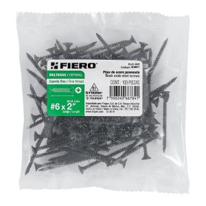 TORNILLO TABLAYESO 6X2 ROSCA FINA FIERO 100-PCS 40061
