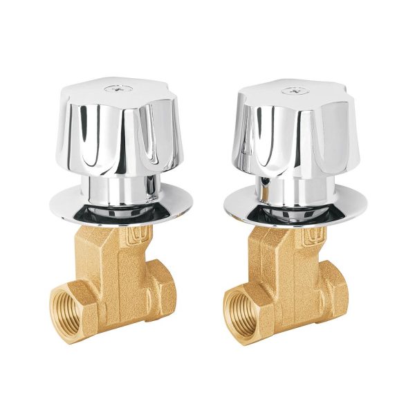 VALVULA BAÑO 1/2 PERI/CP/METAL E-052 2-PCS FOSET   49251